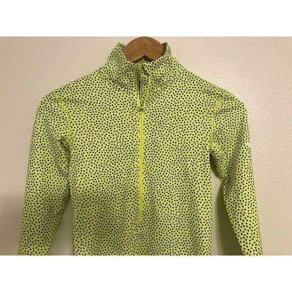 Nike Dri-Fit Hyper Warm 1/2 Zip Polka Dot Long-sleeves Neon Athletic Top XS - Picture 6 of 16